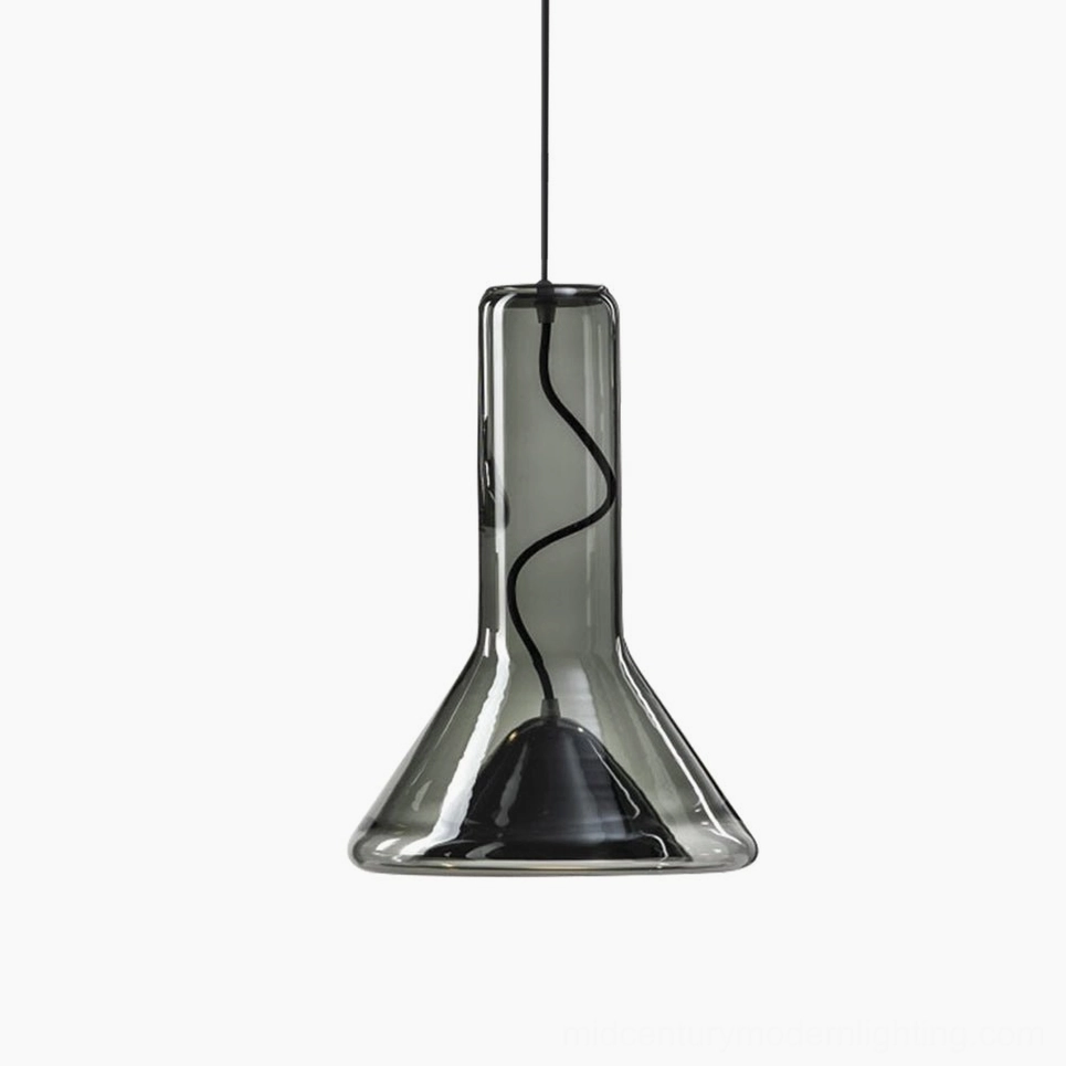 Smoke grey and black whistle pendant lamp variant showing contemporary minimalist aesthetic