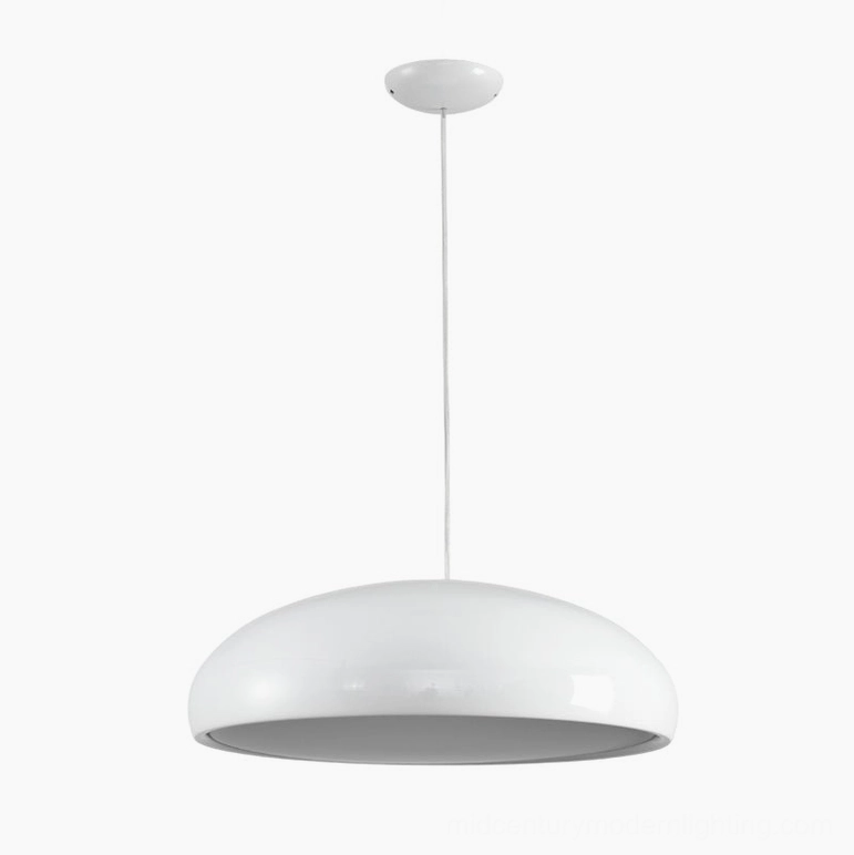 White Aicia dome pendant light large size hanging display mid-century modern