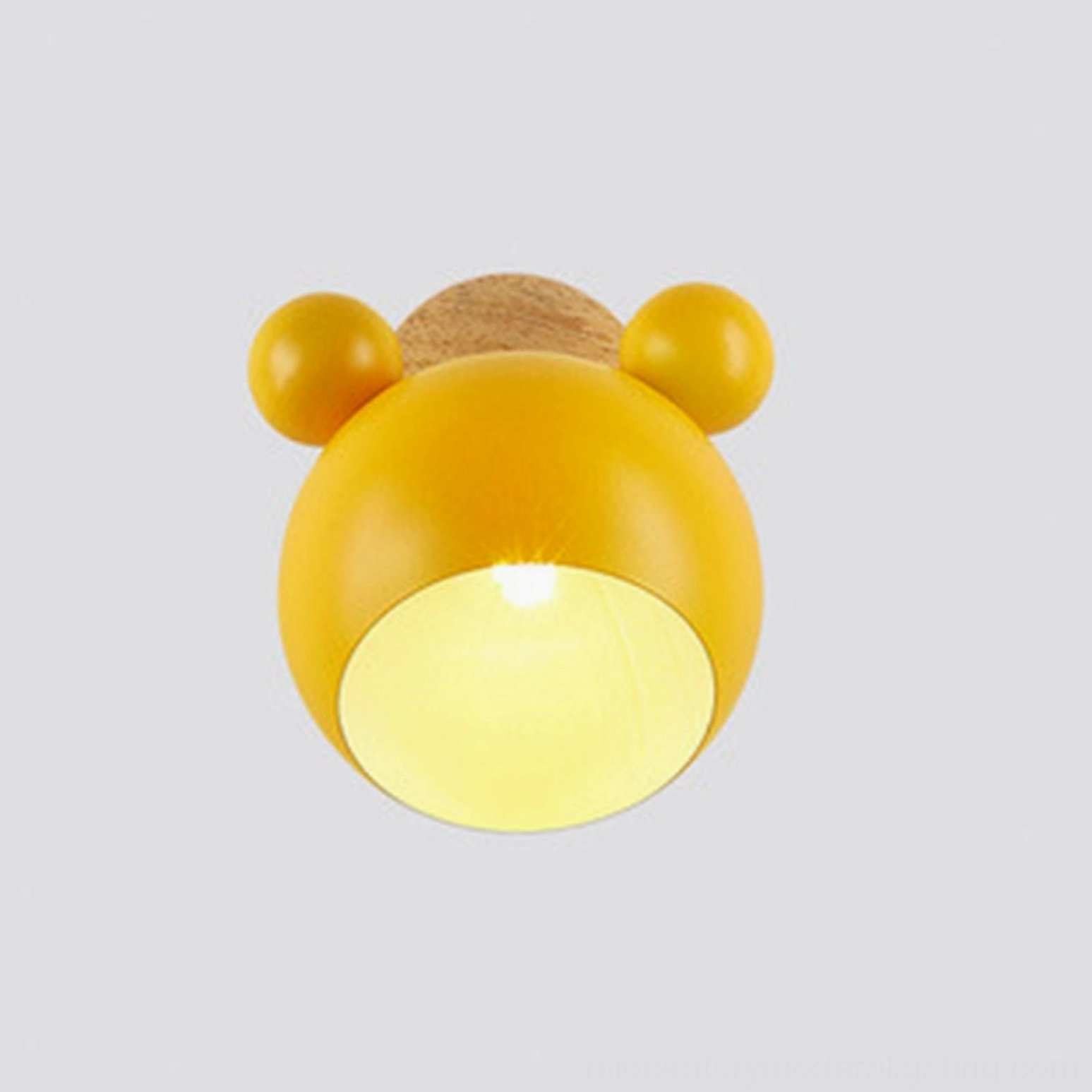 White mouse sconce paired with neutral decor and natural materials Scandinavian