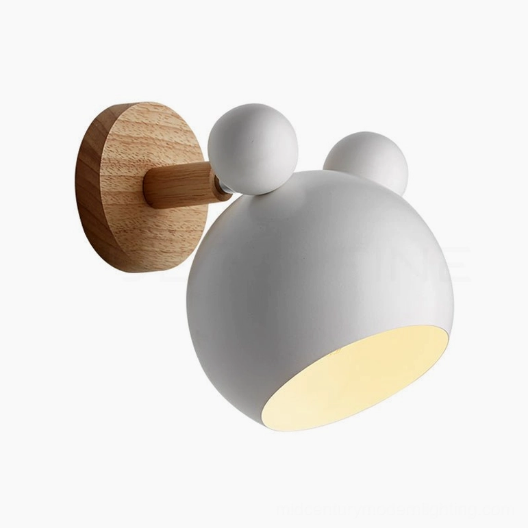 White mouse wall sconce versatile Nordic modern design interior styling showcase