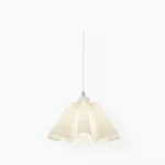 Sculptural white pleated pendant light with clean pleated fabric shade showcasing nordic modern design