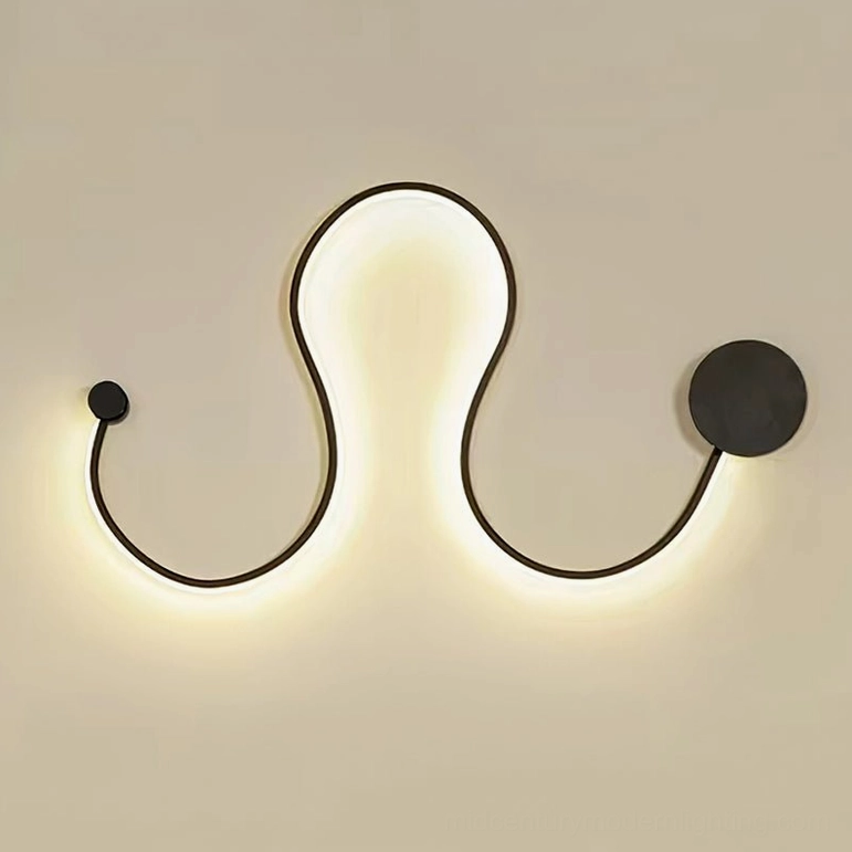 White snake wall lamp showing energy efficiency and sustainable LED lighting technology